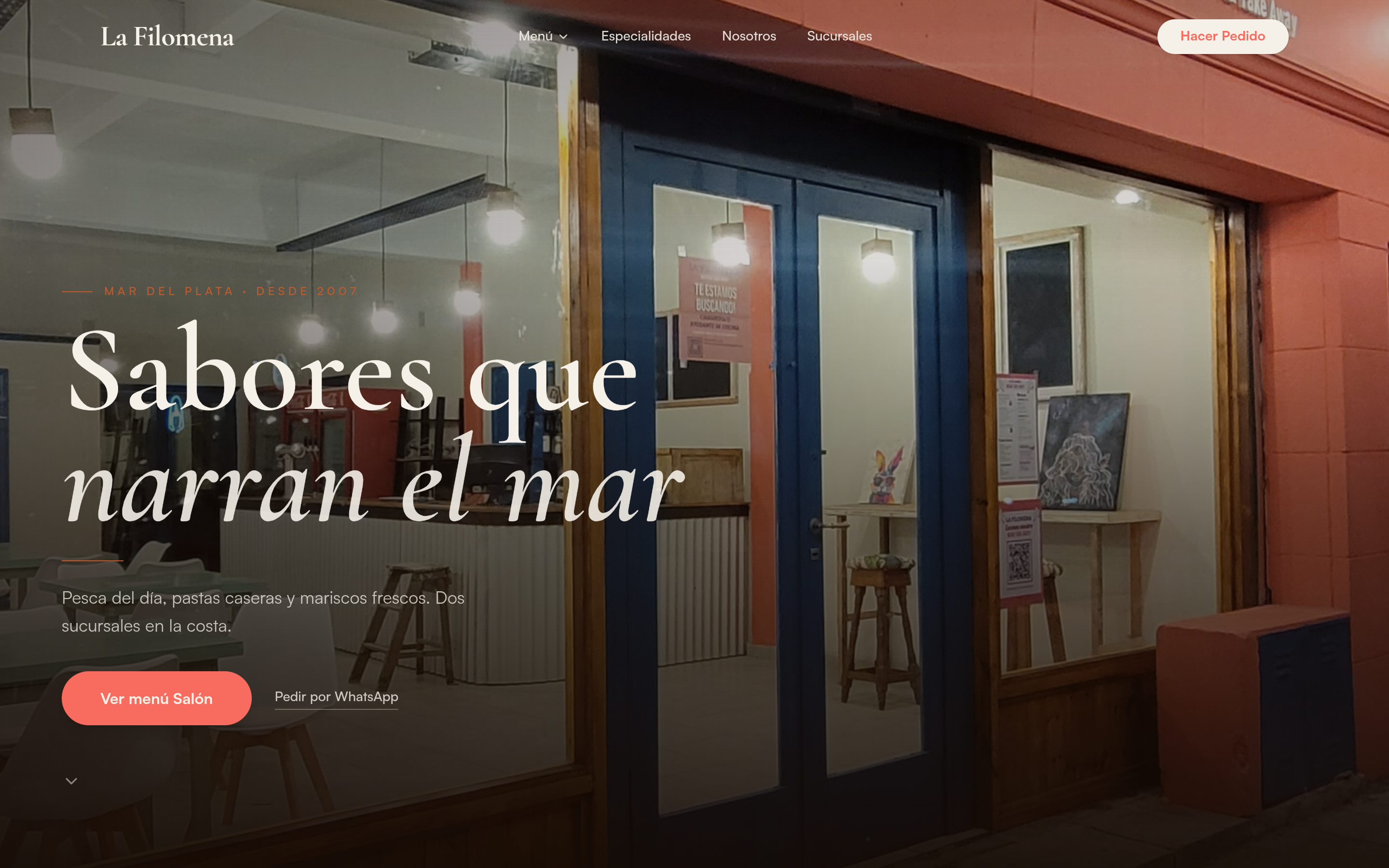 La Filomena Resto - Restaurante boutique con reservas integradas y menú dinámico. | Makebly Portfolio