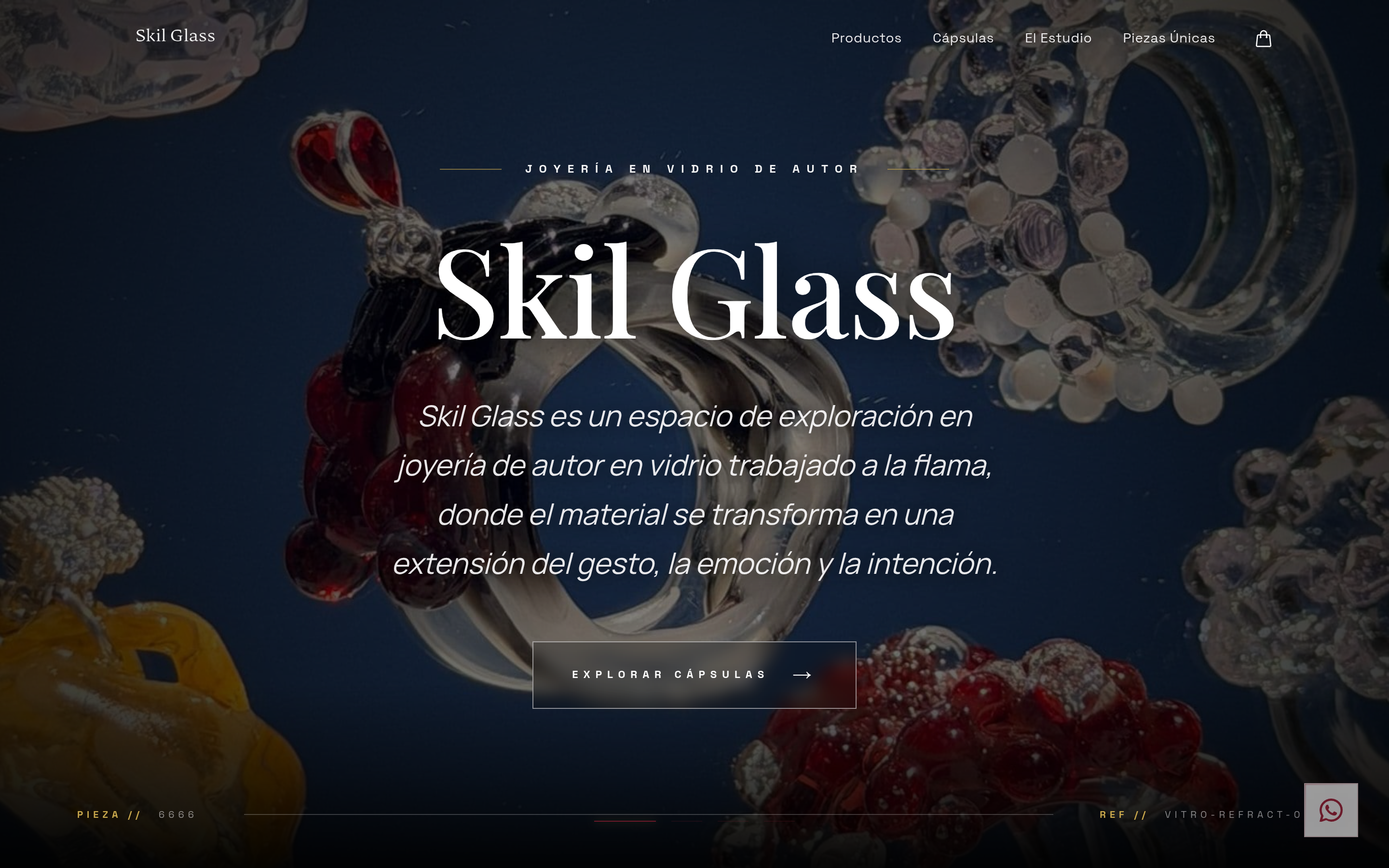 Skil Glass - Tienda online de joyería de autor en vidrio, con catálogo de piezas únicas y checkout integrado. | Makebly Portfolio